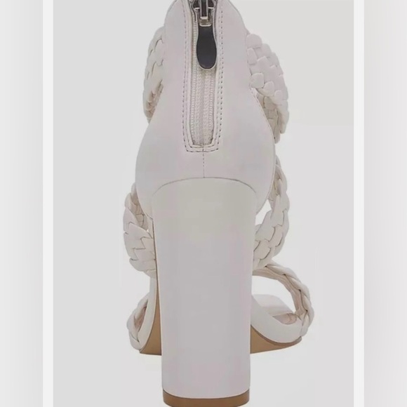 Chic White Braided Women's Heels - Picture 4 of 4